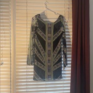 Never worn patterned long sleeve dress